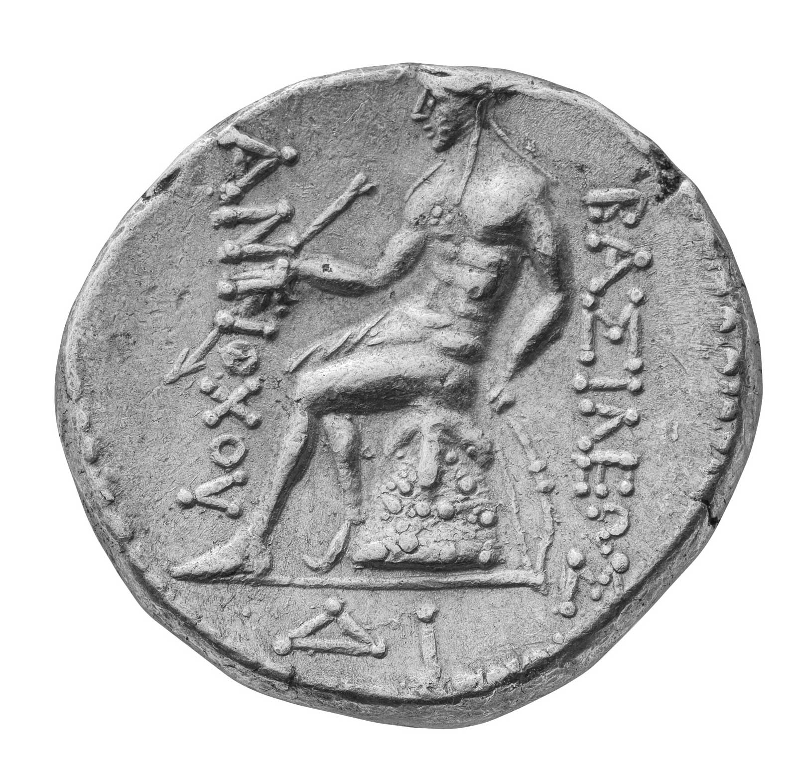 Αργυρό νόμισμα βασιλέα Αντιόχου Γ', 222-187 π.Χ., Συλλογή Θ. Αραβάνη (© Υπουργείο Πολιτισμού / Εφορεία Αρχαιοτήτων Ημαθίας)
