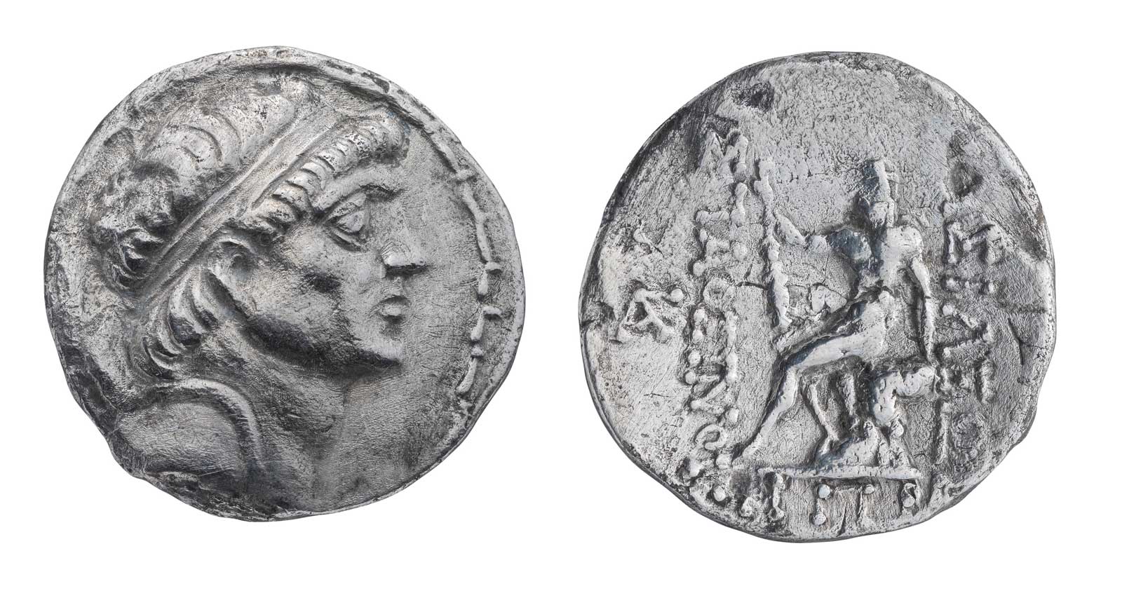 Αργυρό νόμισμα Υσπαοσίνη, 125-124 π.Χ., Συλλογή Θ. Αραβάνη (© Υπουργείο Πολιτισμού / Εφορεία Αρχαιοτήτων Ημαθίας)
