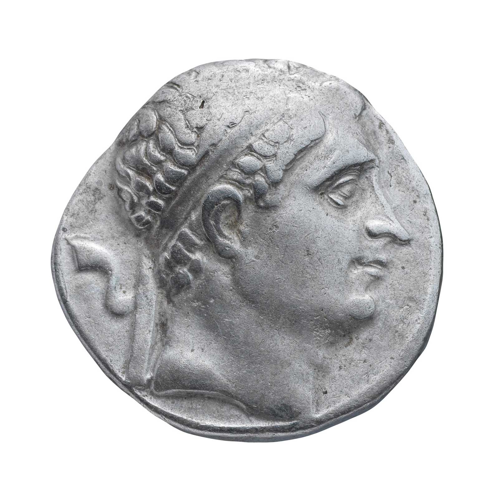 Αργυρό νόμισμα του Διοδότου Β΄ της Βακτρίας, 246–225 π.Χ., Συλλογή Θ. Αραβάνη (© Υπουργείο Πολιτισμού / Εφορεία Αρχαιοτήτων Ημαθίας)
