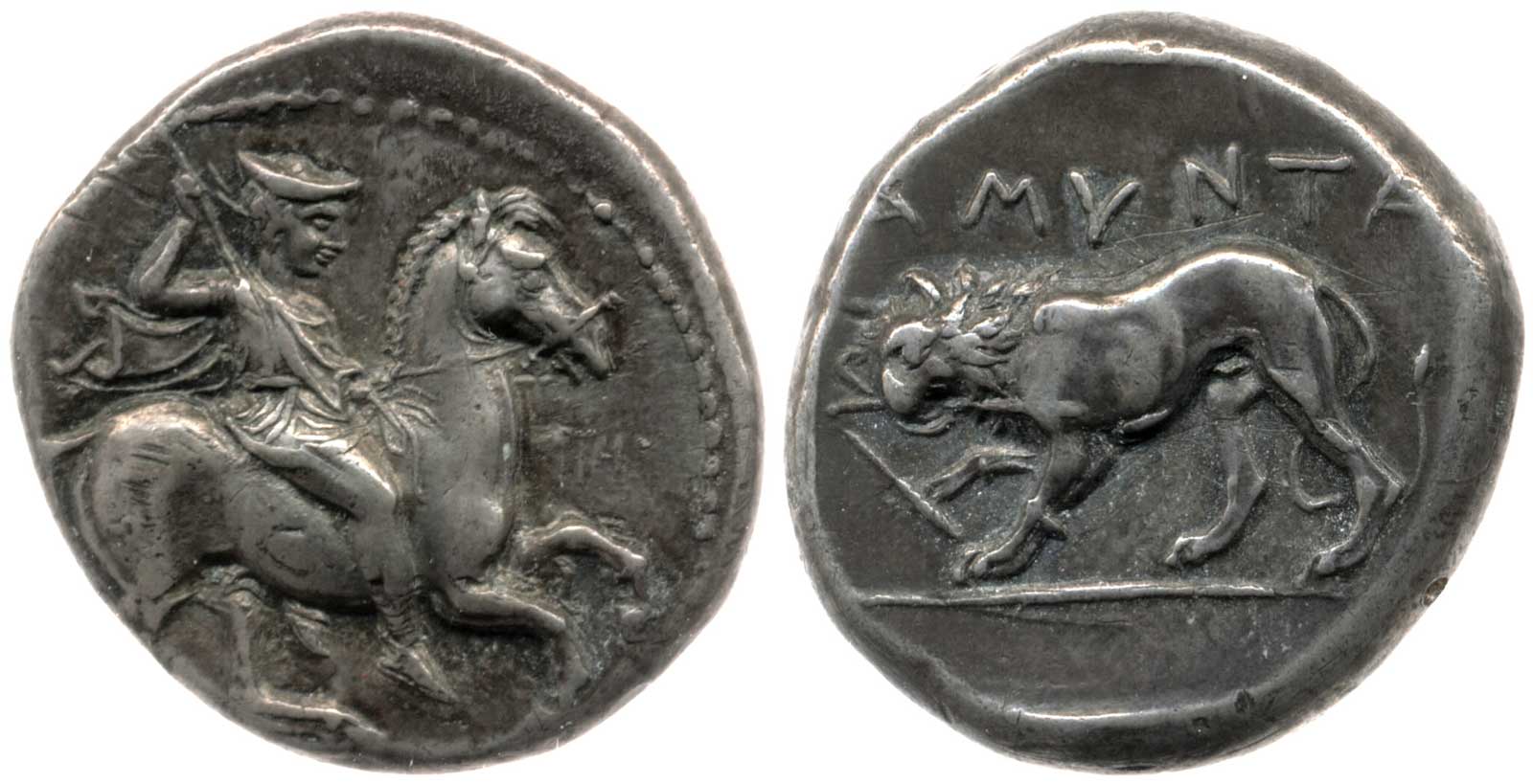 Αργυρό νόμισμα Αμύντα Γ', 381-369 π.Χ. (© The Trustees of the British Museum)
