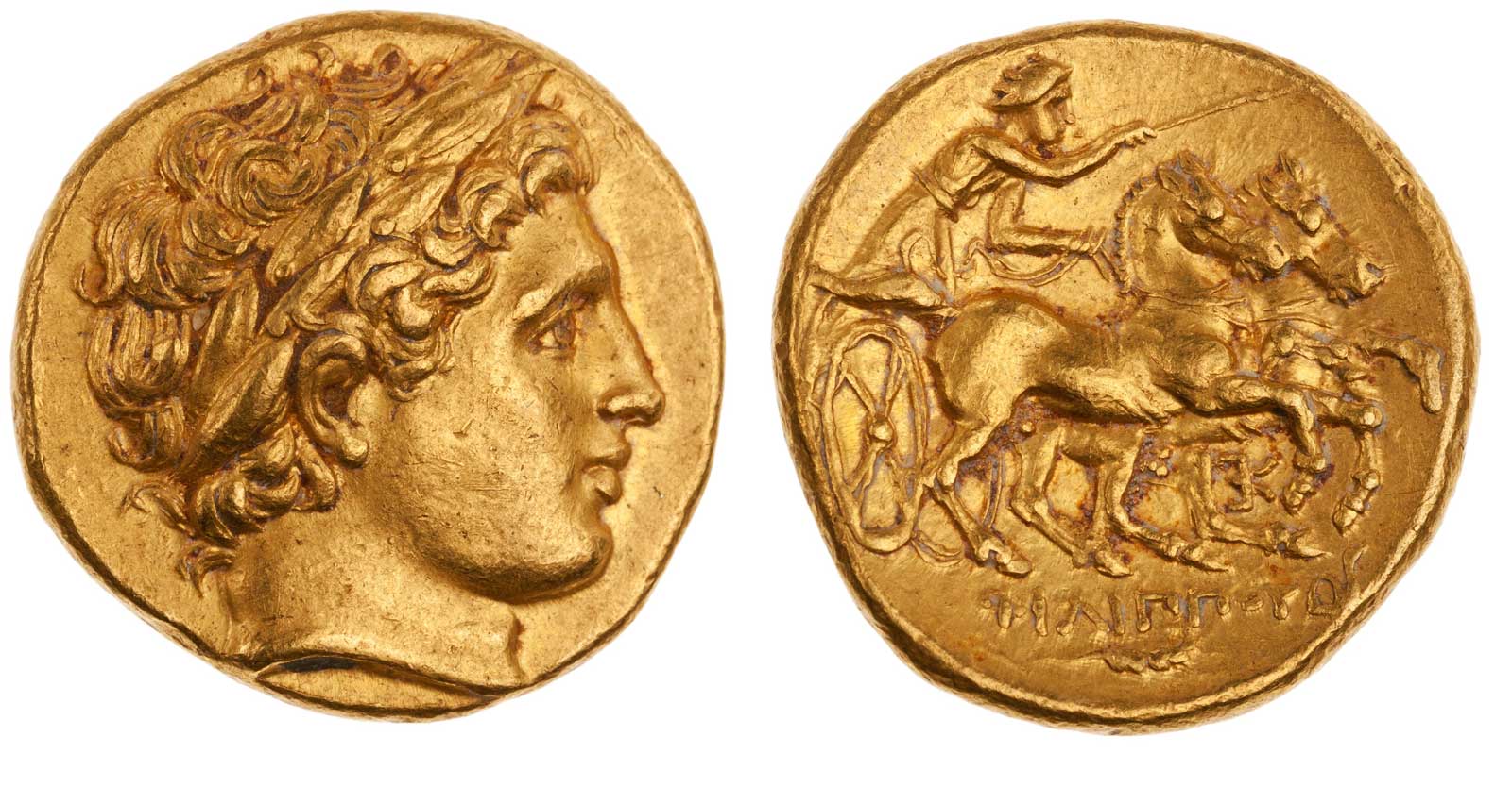 Χρυσό νόμισμα Φιλίππου Β', 359-336 π.Χ. (© American Numismatic society)
