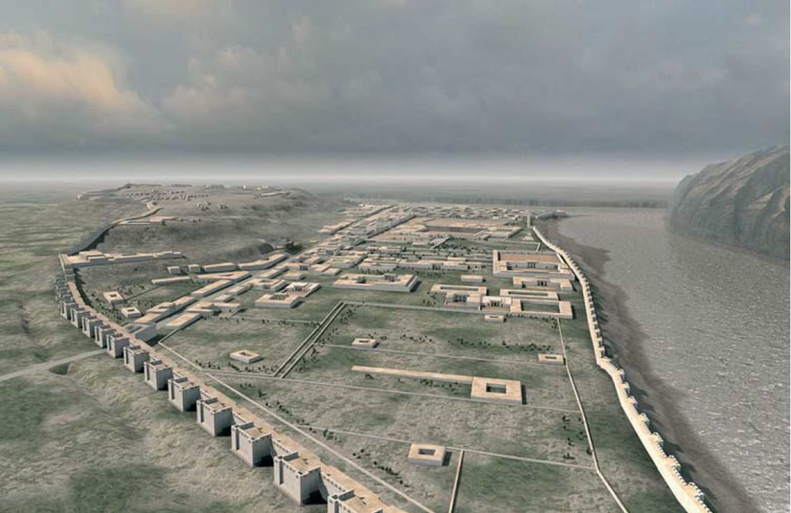 Ai-Khanoum, τρισδιάστατη αναπαράσταση της πόλης (© 3D-Image O. Ishisawa, NHK-TAISEI)
